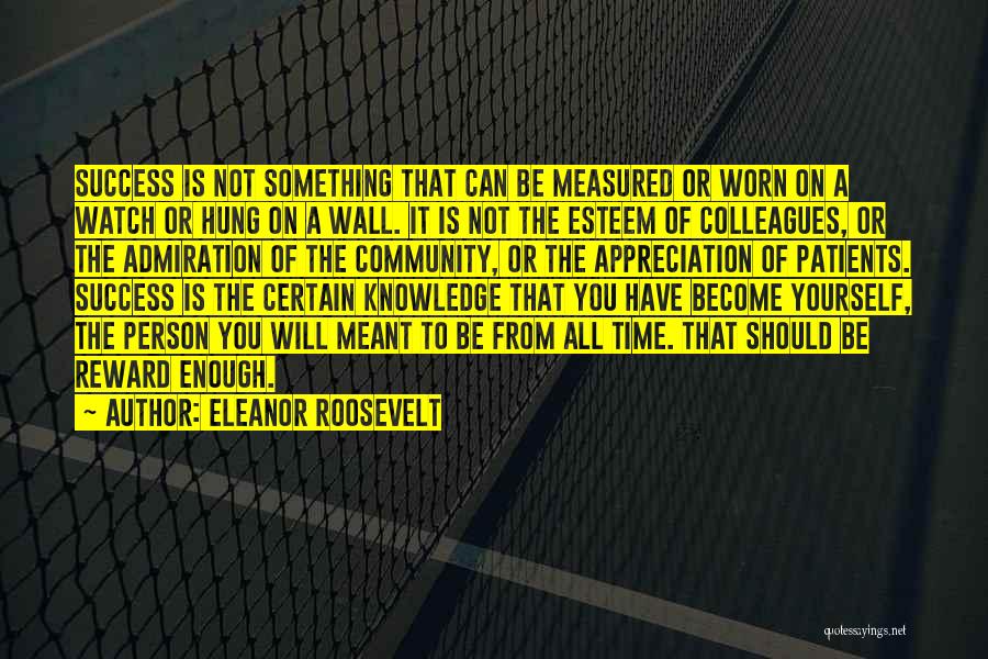 Success Is Measured Quotes By Eleanor Roosevelt