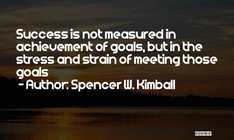 Success Is Measured Quotes By Spencer W. Kimball