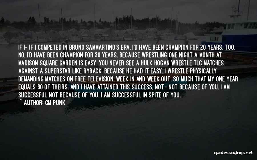 Success Not Easy Quotes By CM Punk