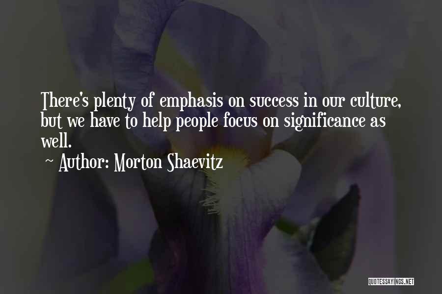 Success Significance Quotes By Morton Shaevitz