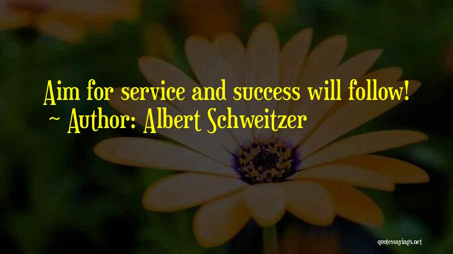 Success Will Follow Quotes By Albert Schweitzer