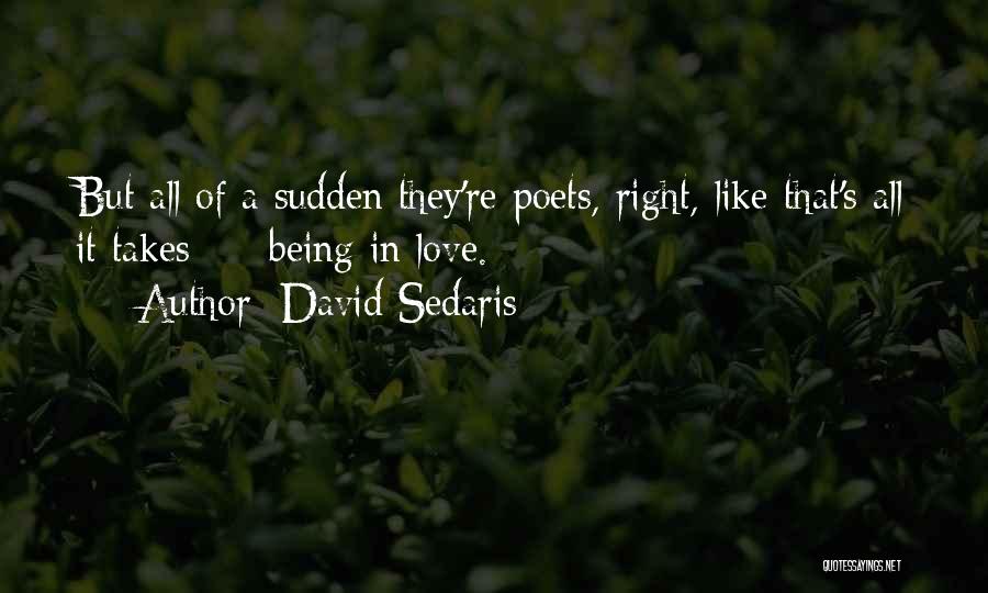 Sudden Love Quotes By David Sedaris