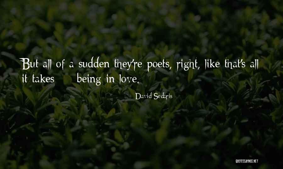 Sudden Love Quotes By David Sedaris