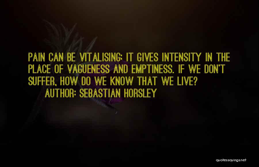 Suffer Pain Quotes By Sebastian Horsley