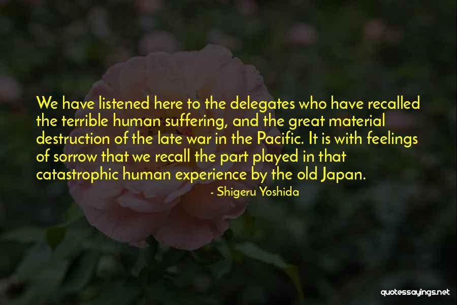 Suffering And Sorrow Quotes By Shigeru Yoshida Suffering And Sorrow Quotes By Shigeru Yoshida
