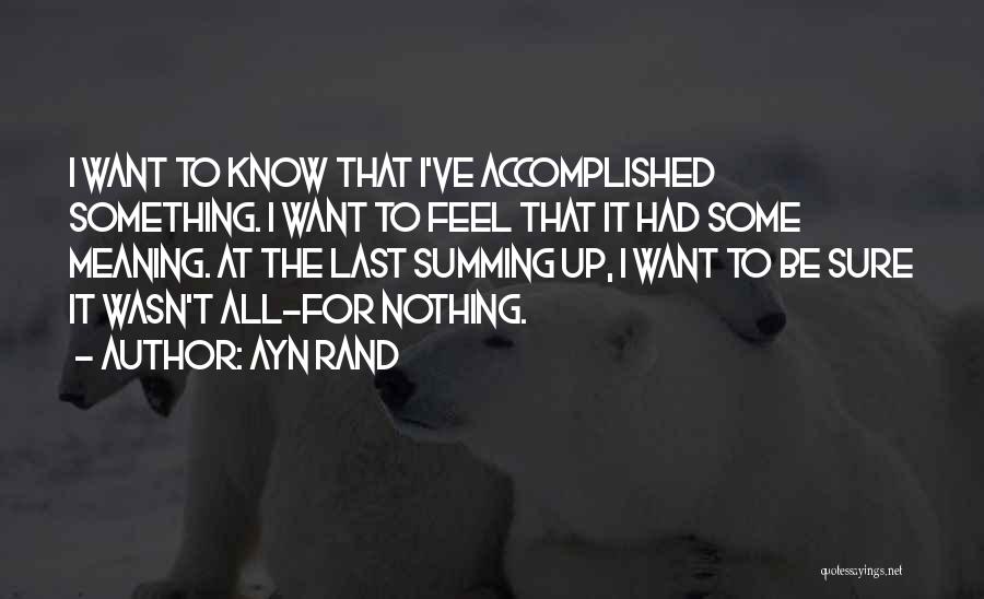 Summing Up Quotes By Ayn Rand