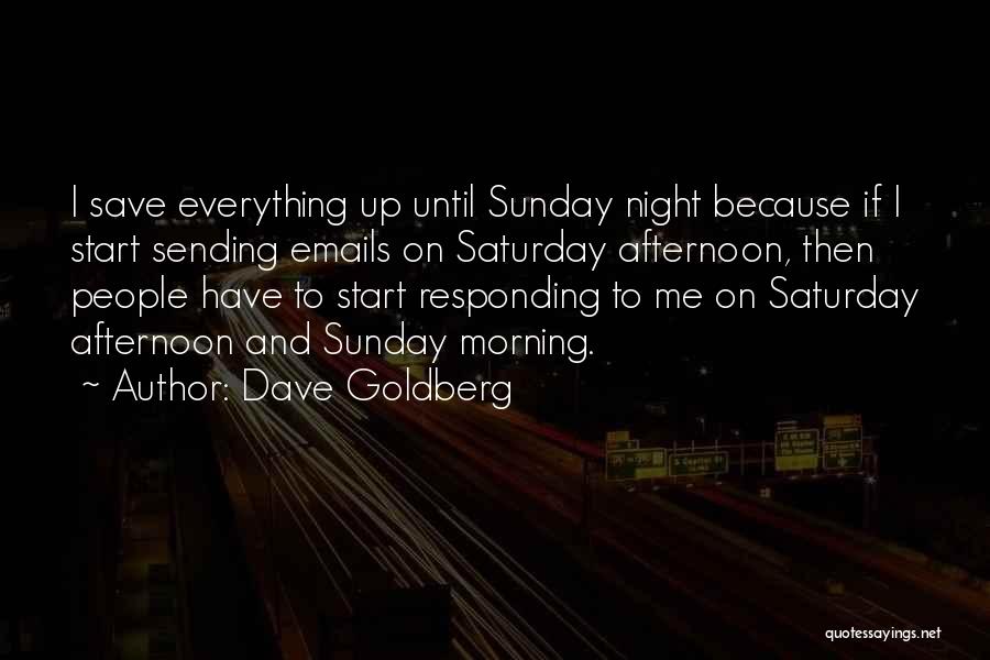 Sunday Afternoon Quotes By Dave Goldberg