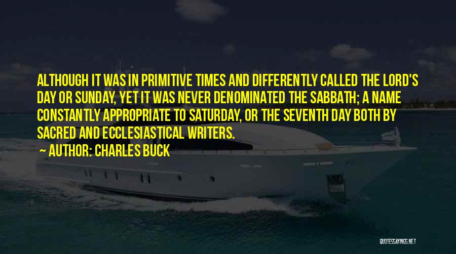 Sunday Day Off Quotes By Charles Buck
