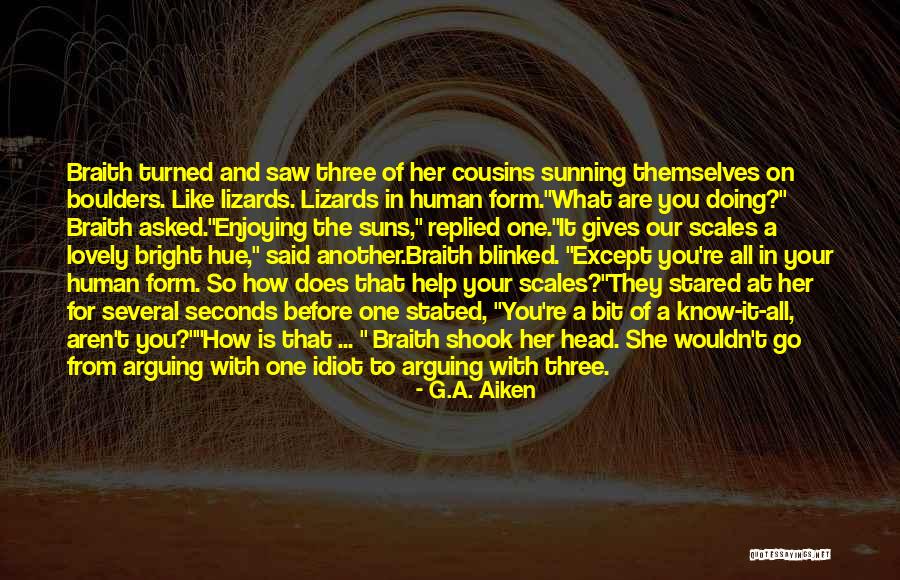 Sunning Quotes By G.A. Aiken Sunning Quotes By G.A. Aiken