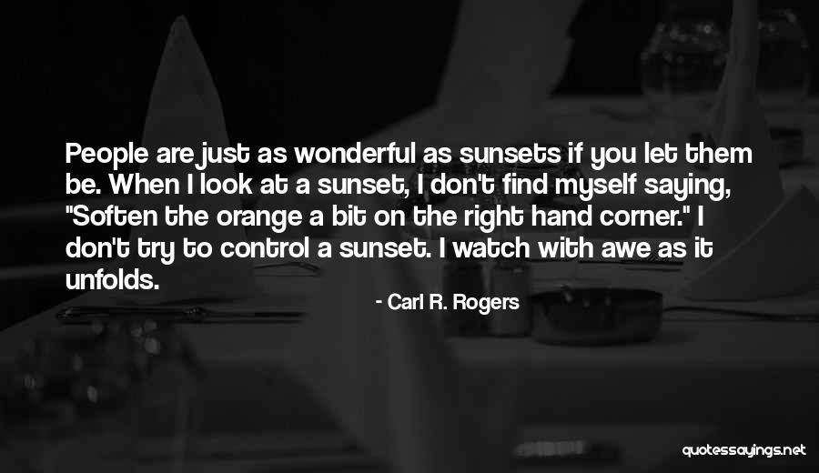 Sunset Orange Quotes By Carl R. Rogers