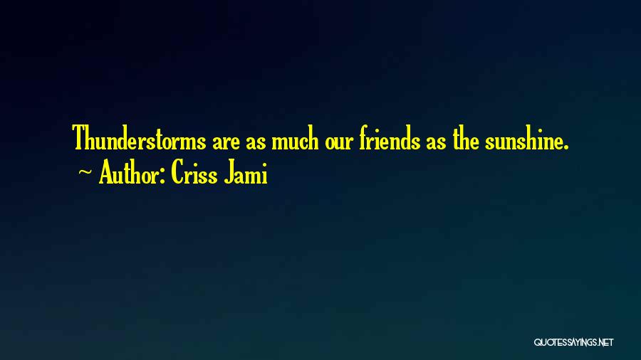 Sunshine And Friends Quotes By Criss Jami