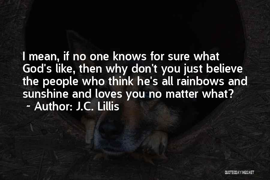 Sunshine And Rainbows Quotes By J.C. Lillis