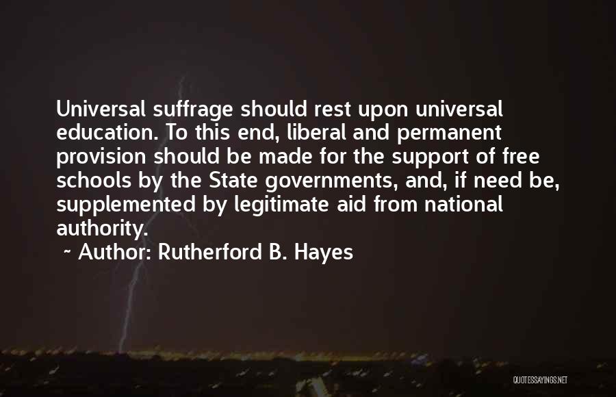 Support For Education Quotes By Rutherford B. Hayes