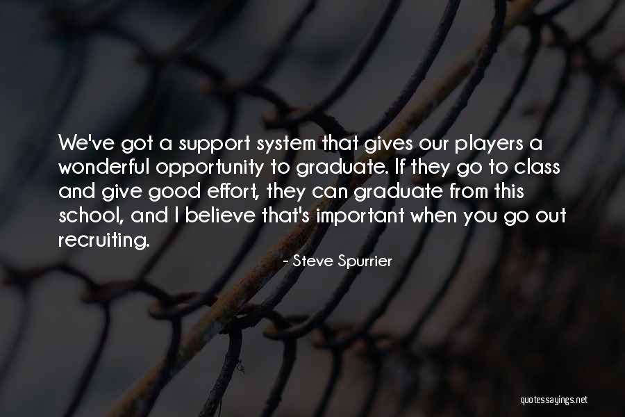 Support System Quotes By Steve Spurrier