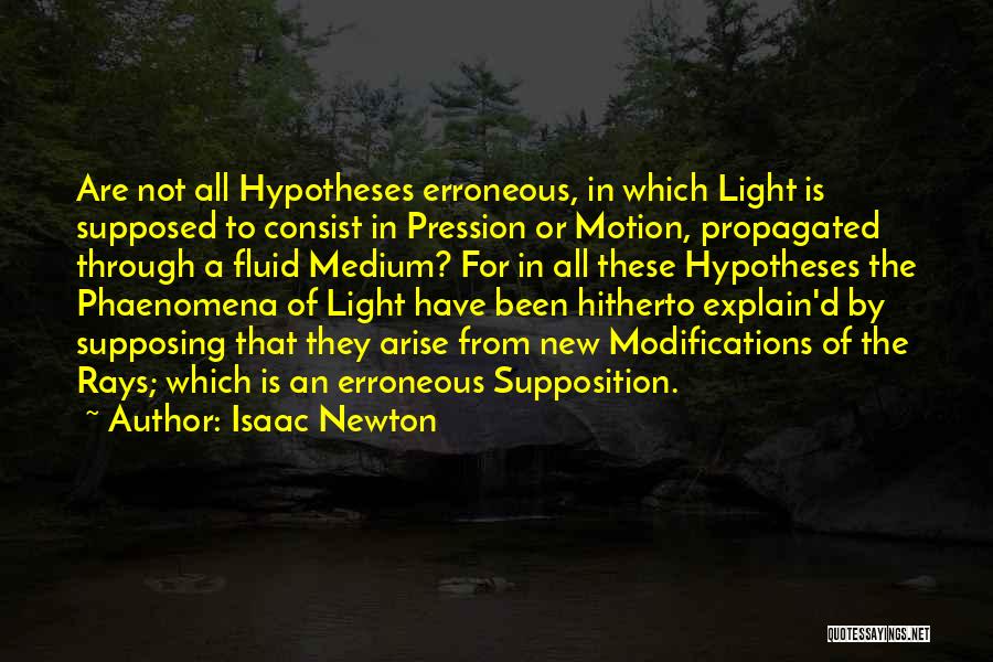 Supposition Quotes By Isaac Newton