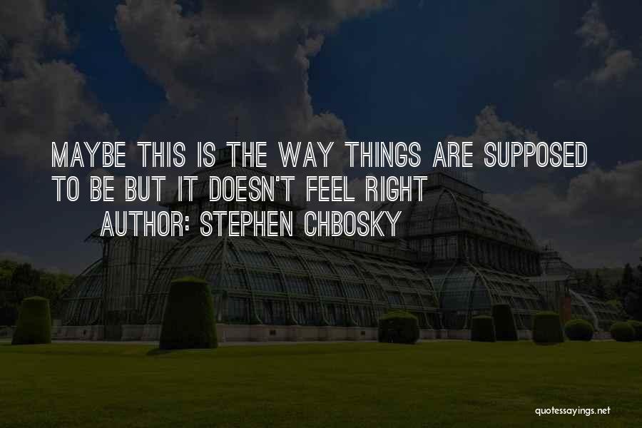 Supposition Quotes By Stephen Chbosky