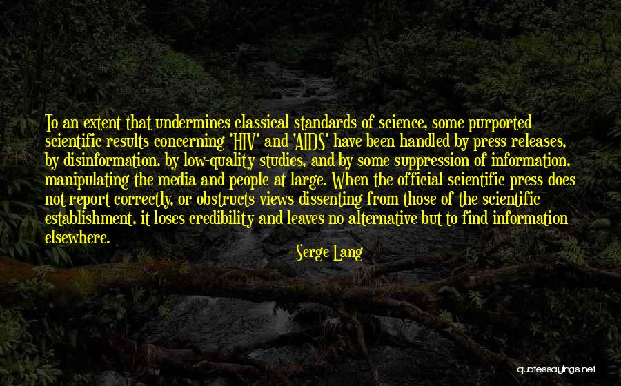 Suppression Quotes By Serge Lang