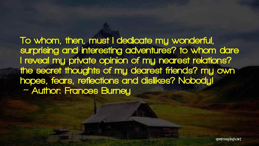 Surprising Friends Quotes By Frances Burney