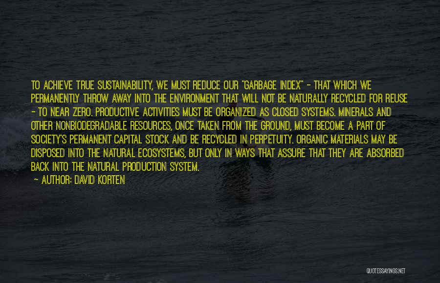 Sustainability Environment Quotes By David Korten