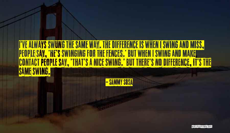 Swinging On A Swing Quotes By Sammy Sosa Swinging On A Swing Quotes By Sammy Sosa