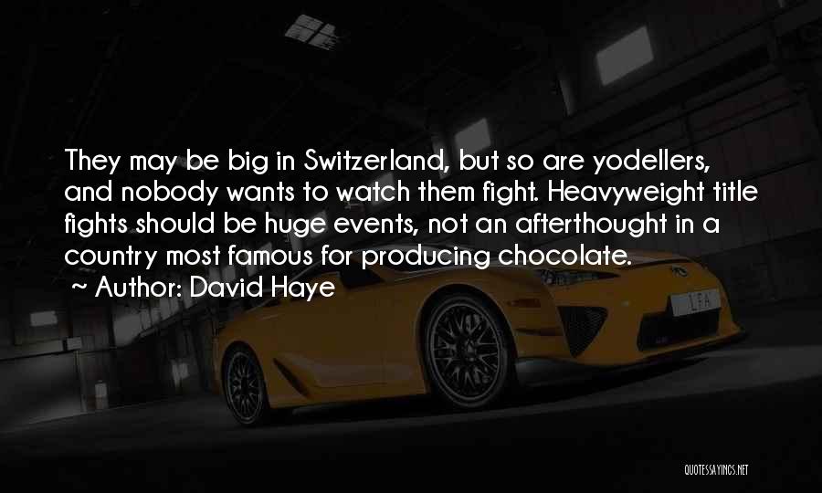 Switzerland Chocolate Quotes By David Haye