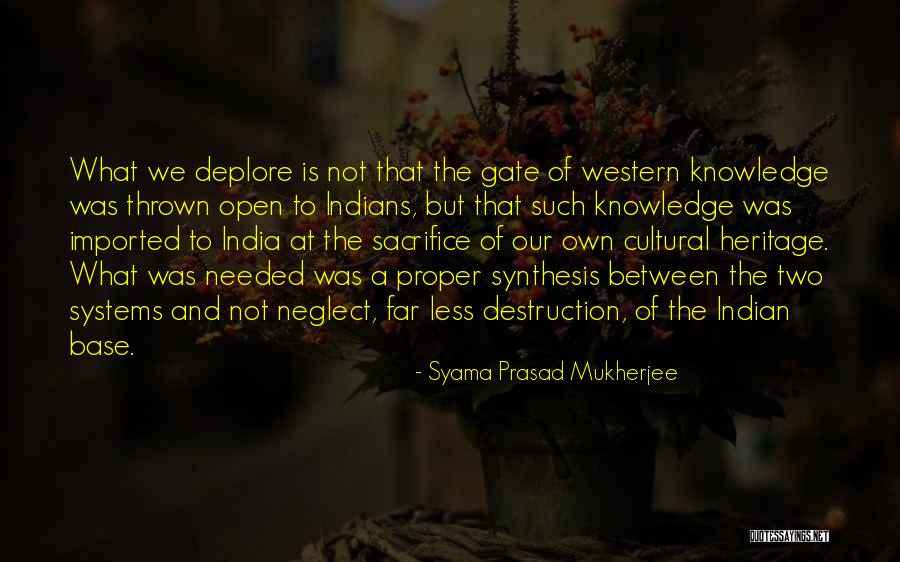 Synthesis Quotes By Syama Prasad Mukherjee