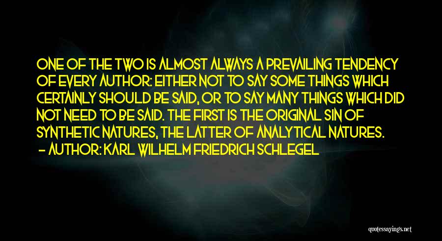 Synthetic Quotes By Karl Wilhelm Friedrich Schlegel