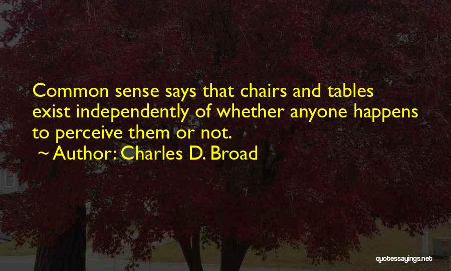 Tables And Chairs Quotes By Charles D. Broad
