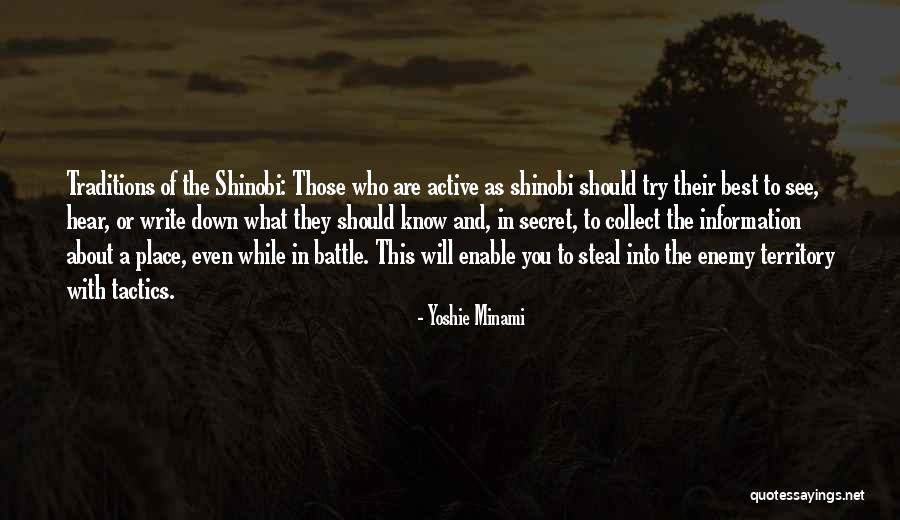 Tactics Of The Enemy Quotes By Yoshie Minami Tactics Of The Enemy Quotes By Yoshie Minami