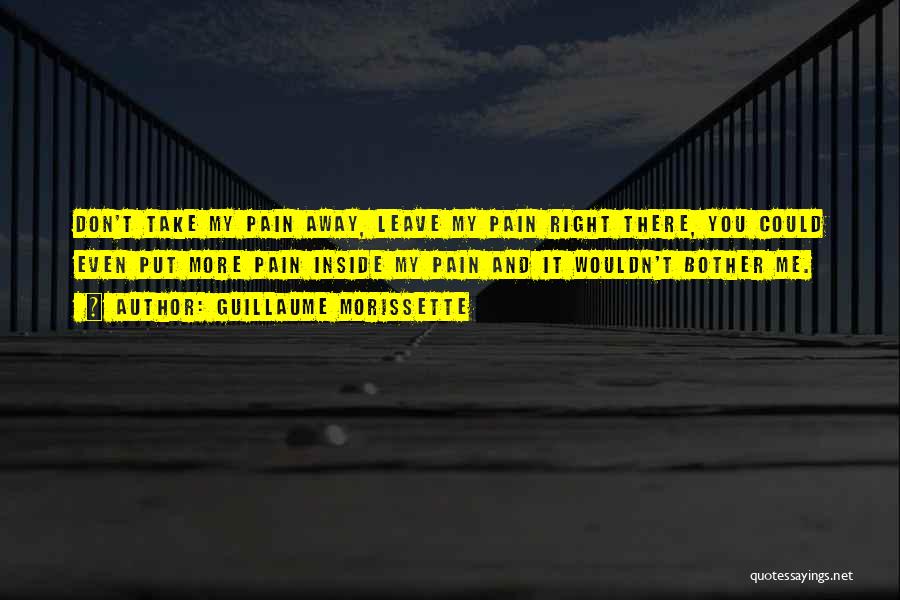 Take My Pain Away Quotes By Guillaume Morissette