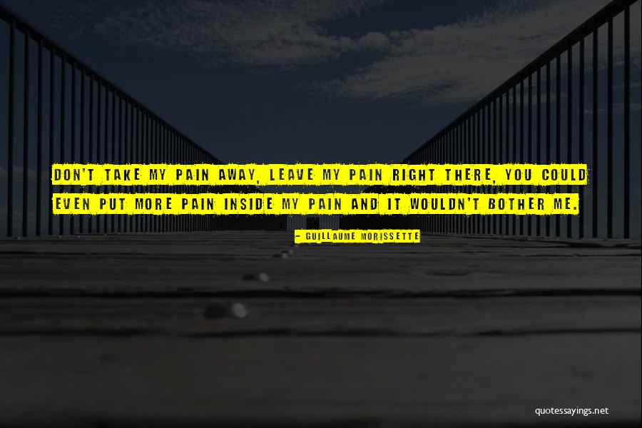 Take My Pain Away Quotes By Guillaume Morissette