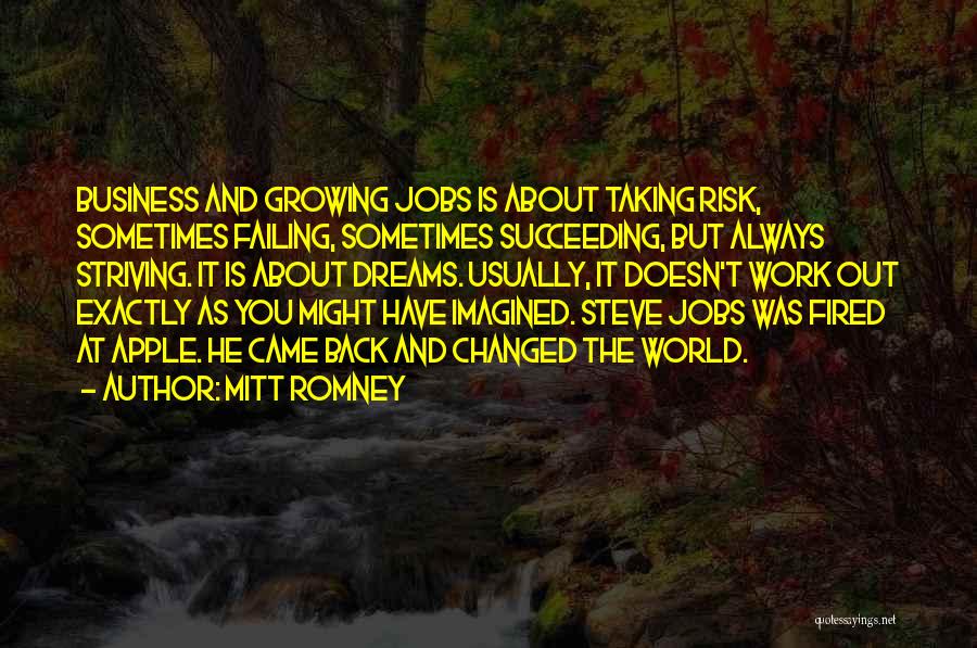 Taking A Risk In Business Quotes By Mitt Romney