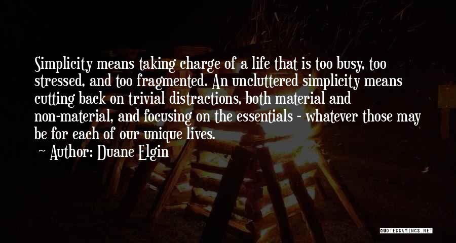 Taking Back Life Quotes By Duane Elgin