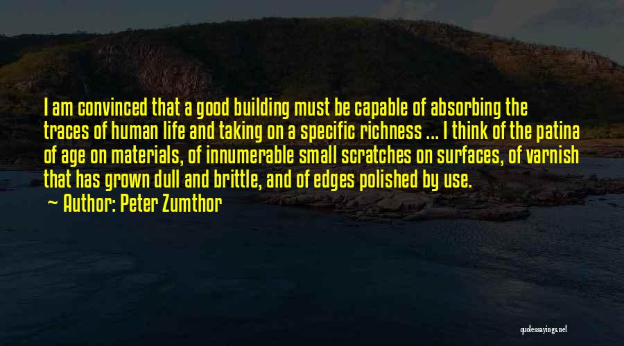 Taking Human Life Quotes By Peter Zumthor