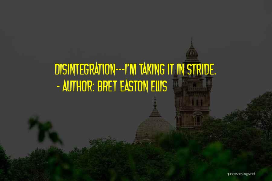 Taking Things In Stride Quotes By Bret Easton Ellis