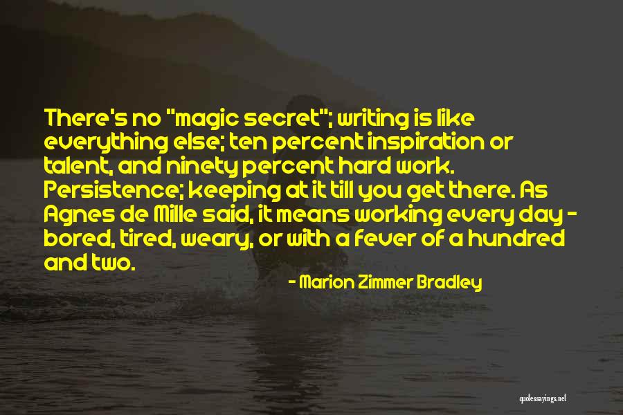 Talent And Hard Work Quotes By Marion Zimmer Bradley