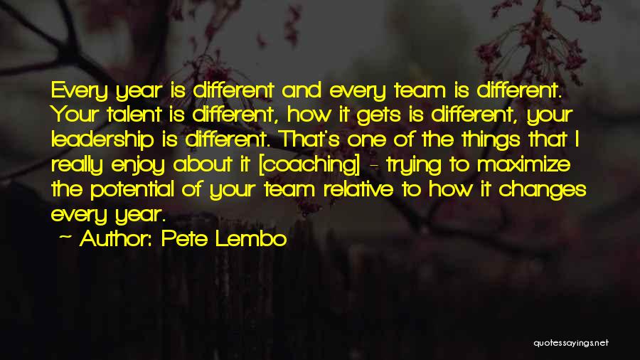 Talent And Leadership Quotes By Pete Lembo