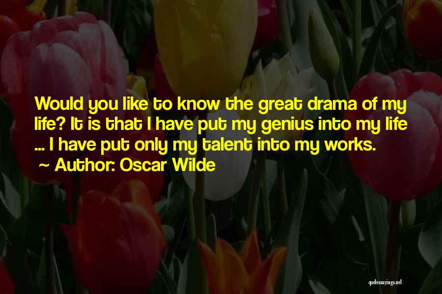 Talent Vs Genius Quotes By Oscar Wilde