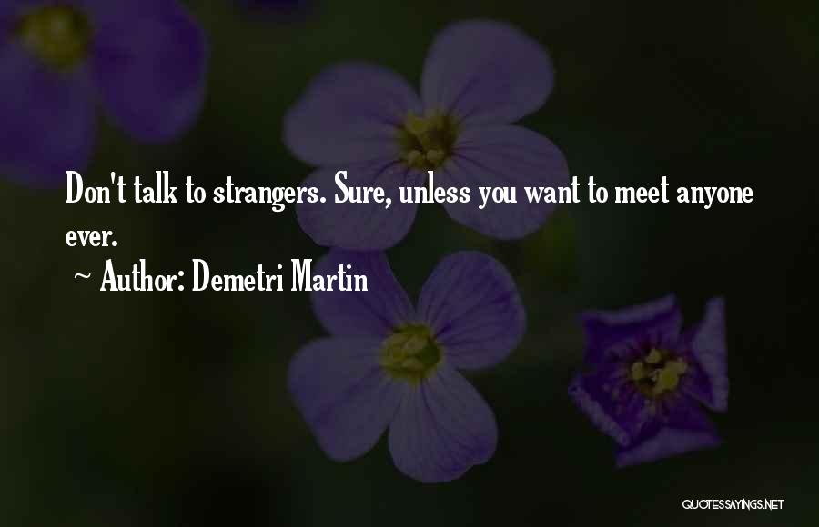 Talk To Strangers Quotes By Demetri Martin