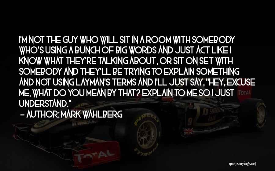 Talking To A Guy You Like Quotes By Mark Wahlberg