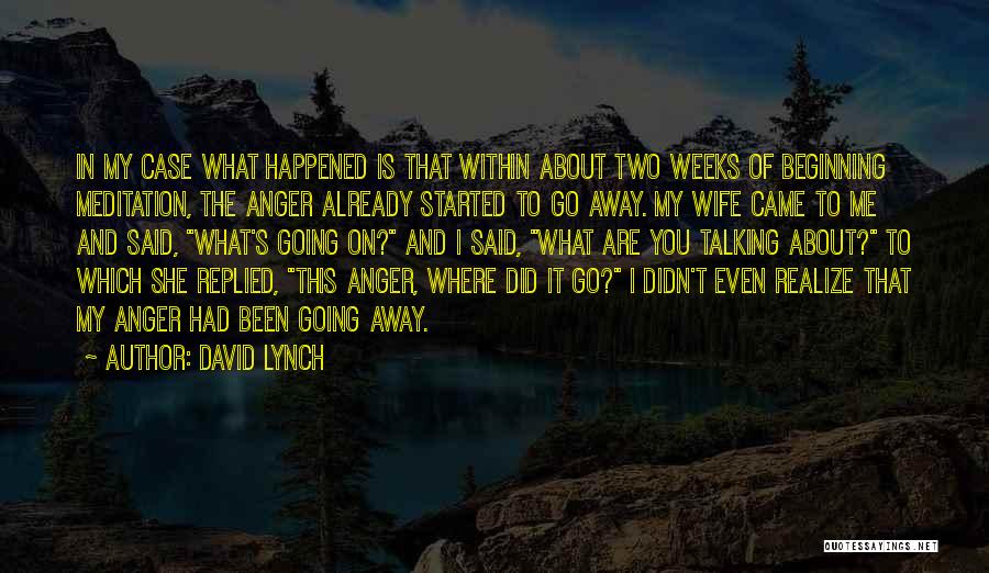 Talking To Your Wife Quotes By David Lynch