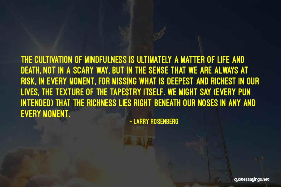 Tapestry Of Life Quotes By Larry Rosenberg Tapestry Of Life Quotes By Larry Rosenberg