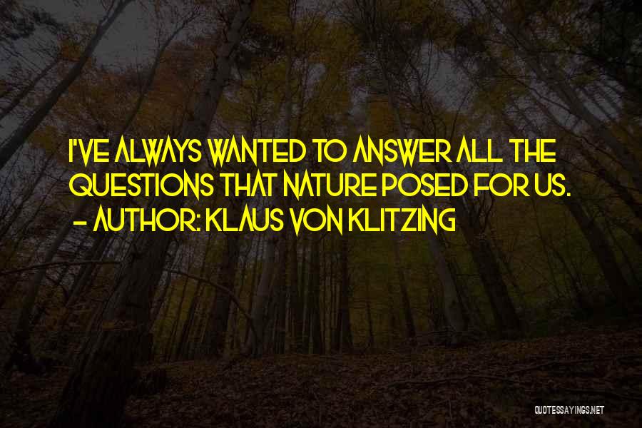 Tarzan Part 2 Quotes By Klaus Von Klitzing