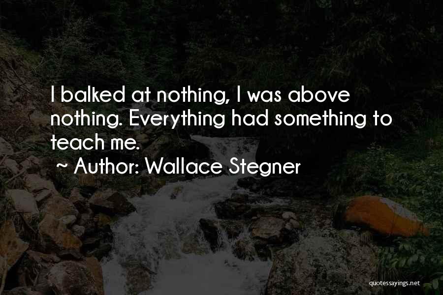 Teach Me Something Quotes By Wallace Stegner