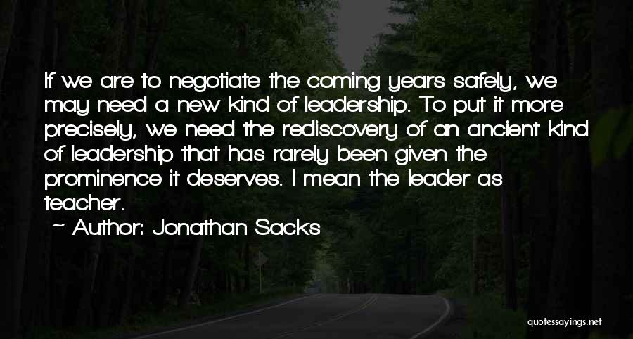 Teacher Leadership Quotes By Jonathan Sacks