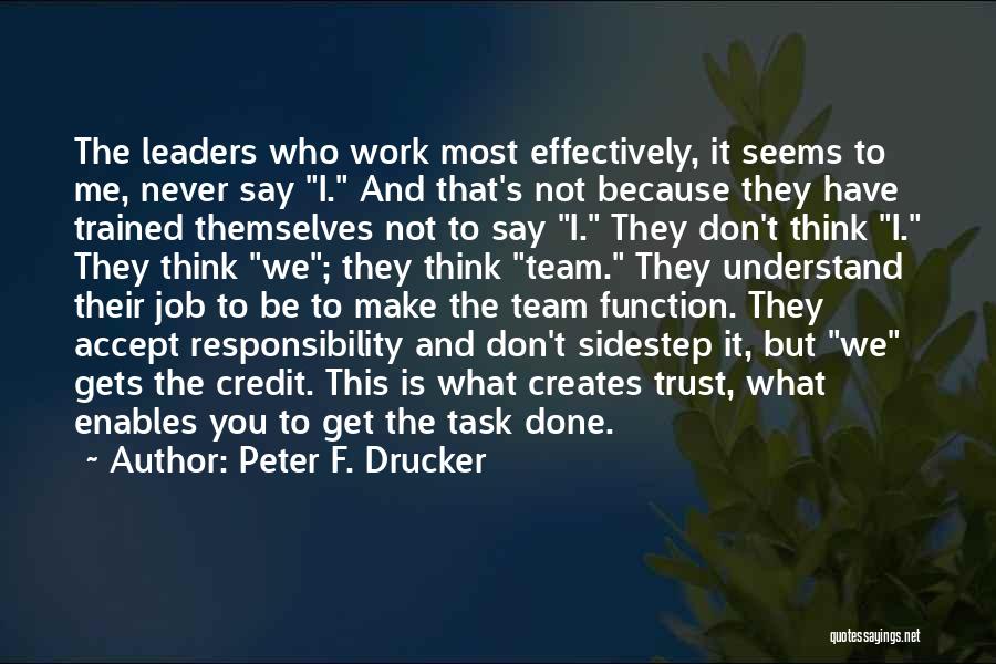 Team And Trust Quotes By Peter F. Drucker