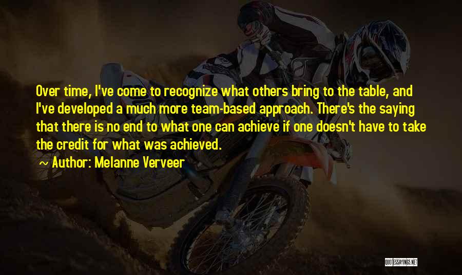 Team Approach Quotes By Melanne Verveer