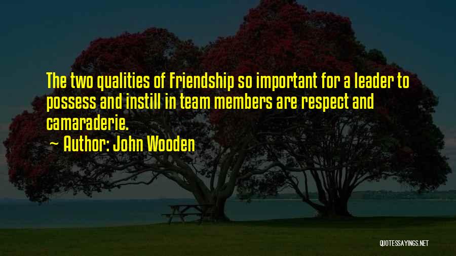 Team Camaraderie Quotes By John Wooden