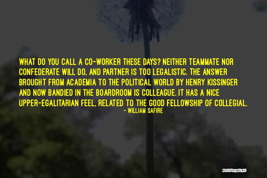 Teammate Quotes By William Safire