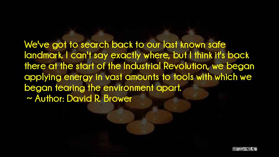 Tearing Apart Quotes By David R. Brower
